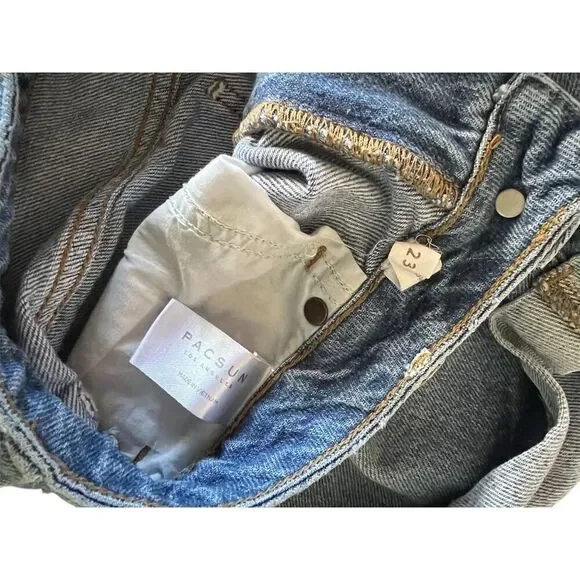 PacSun Women's High Waisted Split Color Denim Shorts Size 23 Multicolor - Picture 3 of 3